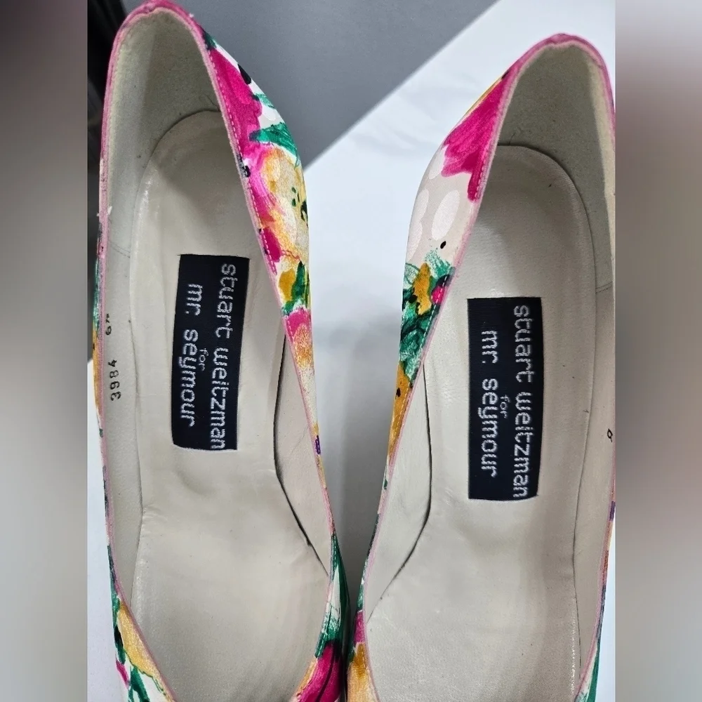 Vintage Stuart Weitzman for Mr. Seymour Floral Watercolor Heels